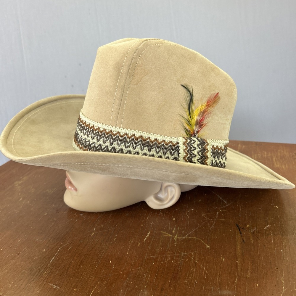 VTG Great American Hat Co Union‎ Made Cowboy Hat Tan USA Medium 7-7 1/8